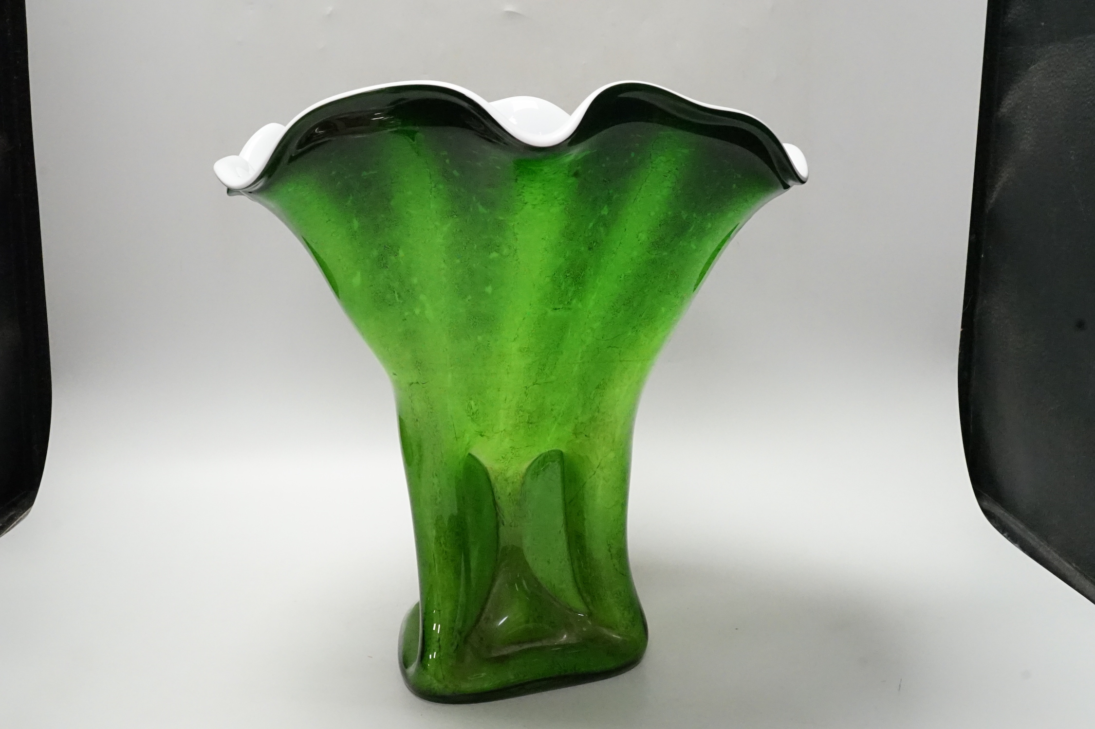 A Murano style green glass vase, 32cm